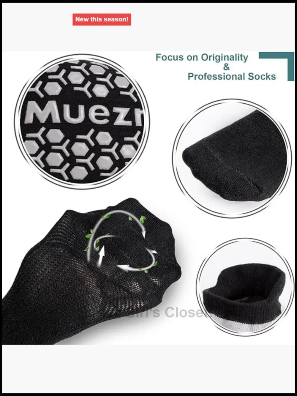 Men's Non-Slip Yoga Socks with Grips for Pilates Barre Fitness